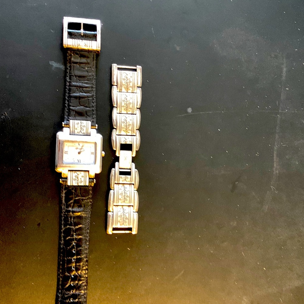 Brighton reversible watch beautiful from black strap red strap silver band